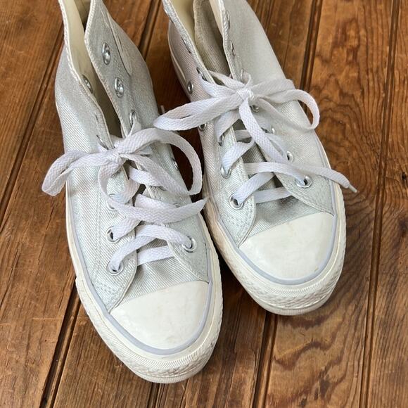 Women’s or kids Converse Classic Chuck Taylor silver lug sole High-Tops sneakers - Picture 4 of 6